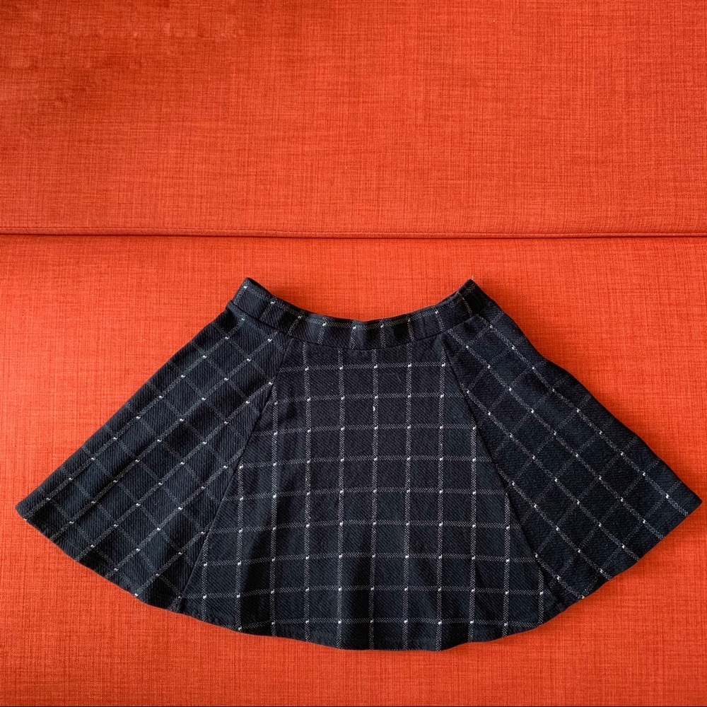 H&M Divided Plaid Black&White Skater Mini Skirt